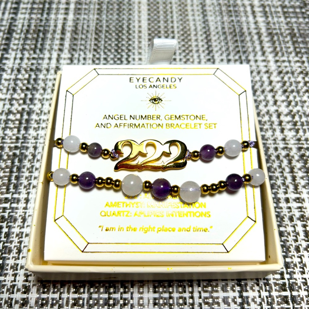 Eye Candy BRAND NEW 2 gold toned adjustable bracelet with stones ❤️ Box included